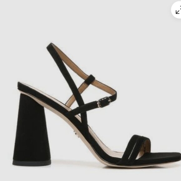 Sam Edelman Kit Ivory Square Toe Slingback Strap Cylindrical Block Heel Sandals - Picture 5 of 6